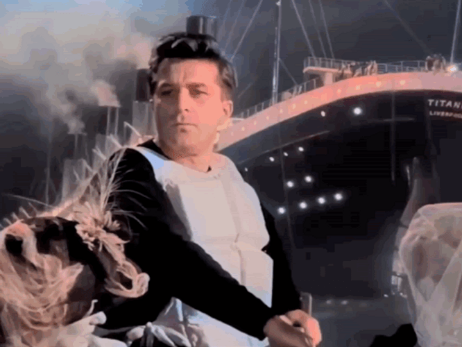 Titanic Sinking Man In A Life Vest GIF