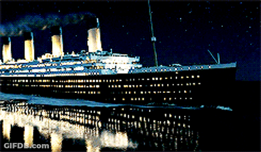 Titanic Sinking Ship Sailing GIF