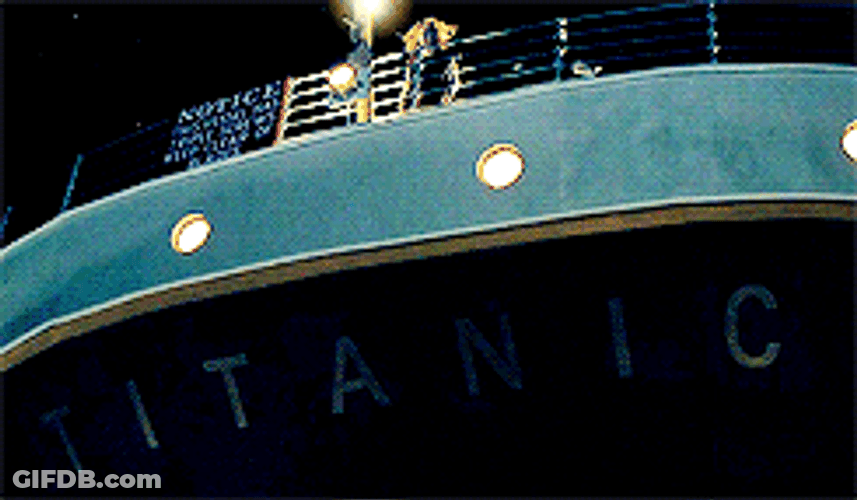 Titanic Sinking Titanic Name Under Ship GIF