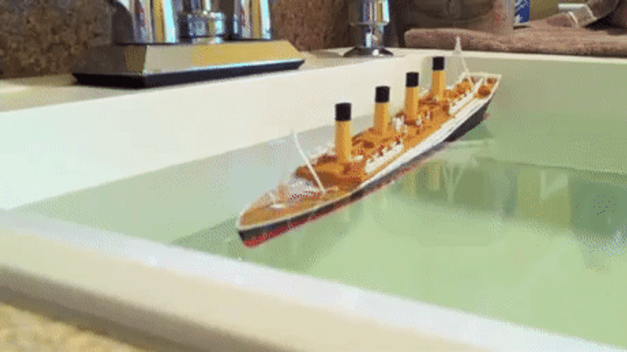 Titanic Sinking Toy Model Sinking GIF