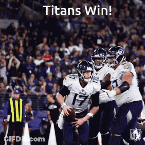 Titans Football Players Celebrating Win GIF