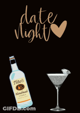 Tito's Handmade Vodka Next To Diamond Martini GIF
