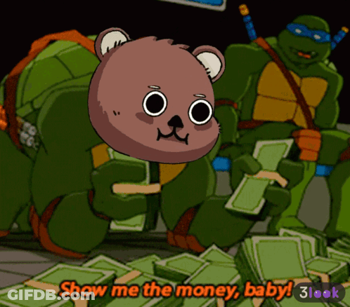 TMNT Money Teddy Bear Show Me The Money Baby GIF