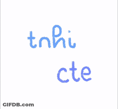 Tnhi Cte Written In Blue On White Background GIF
