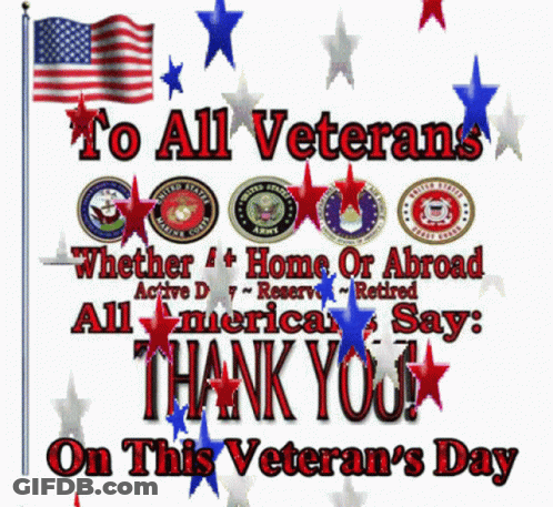 To All Veterans Whether Home Or Abroad Thank You Poster GIF