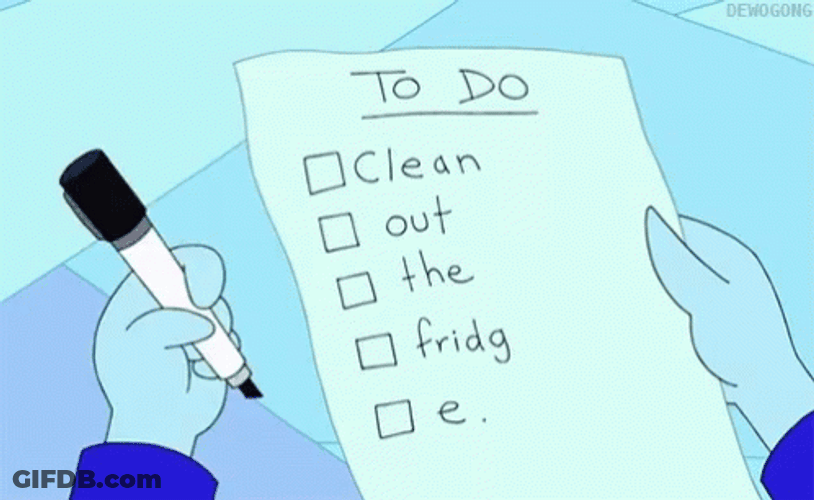 To Do Long List Clean Fridge GIF