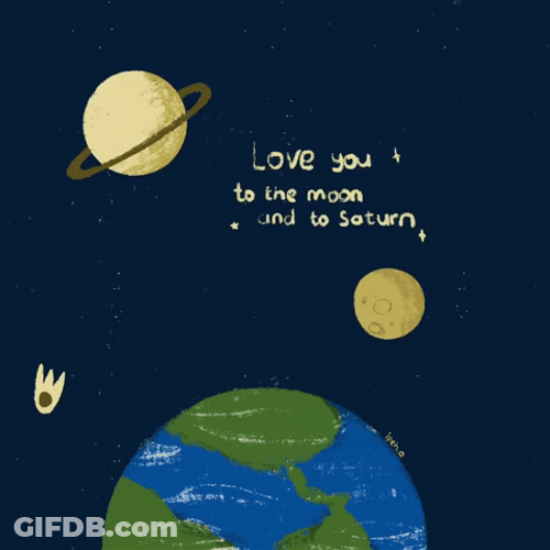 To The Moon And Saturn GIF