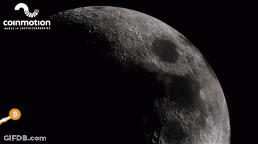 To The Moon Bitcoin Logo GIF