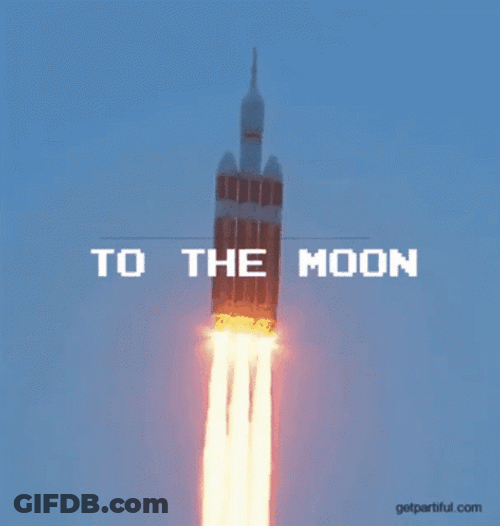 To The Moon Flying Rocket GIF