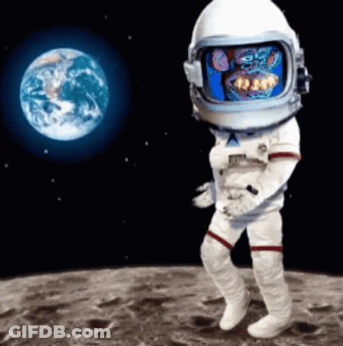 To The Moon Gorilla Astronaut Dance GIF
