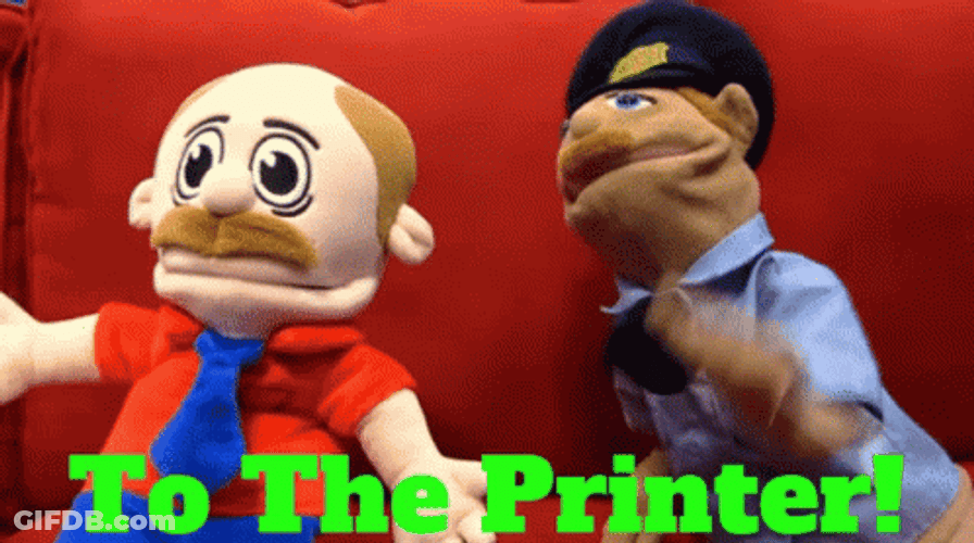 To The Printer Puppets 3D Printing GIF
