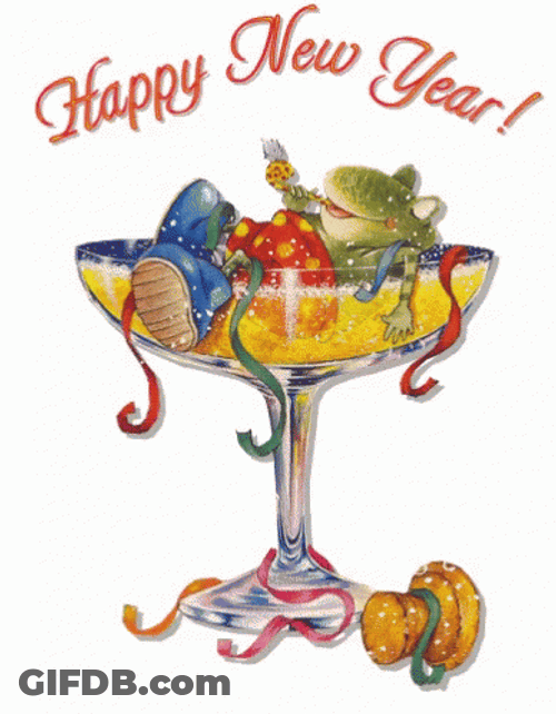 Toad Party Cute Happy New Year GIF