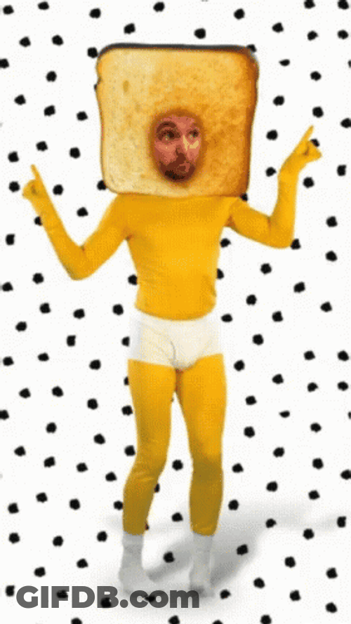 Toast Bread Man Head Dancing GIF