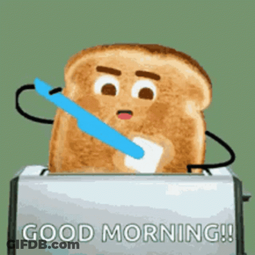 Toast Slice In Toaster With Knife GIF