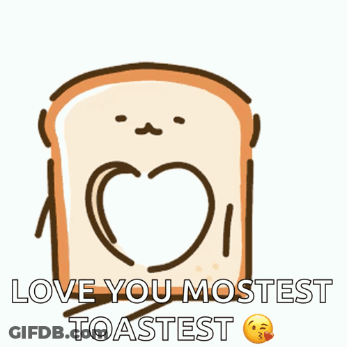 Toast Slice With Heart GIF