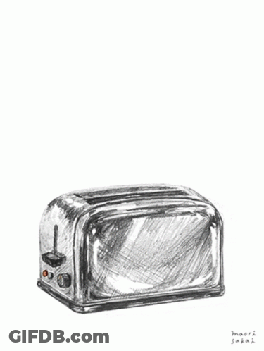 Toaster And Toast Saying Good Morning GIF