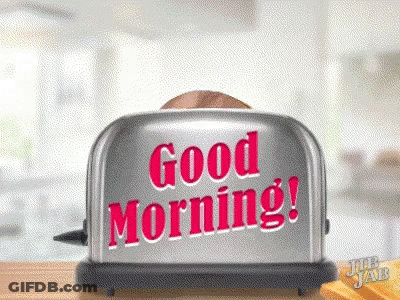 Toaster Saying Good Morning With Toast GIF