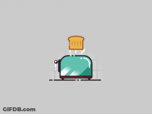 Toaster With Toast Sticking Out GIF