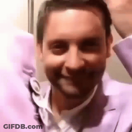 Tobey Maguire Covering Face GIF