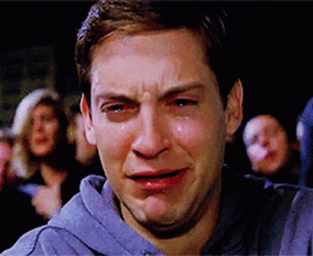 Tobey Maguire Crying Hard GIF
