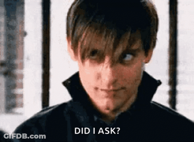 Tobey Maguire Did I Ask GIF