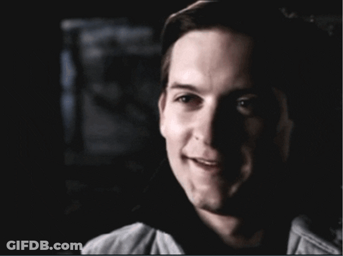 Tobey Maguire Raising Eyebrows GIF