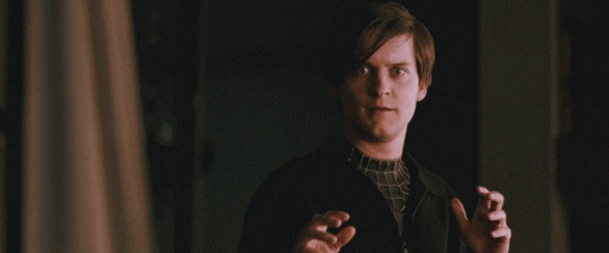 Tobey Maguire Scared Reaction GIF