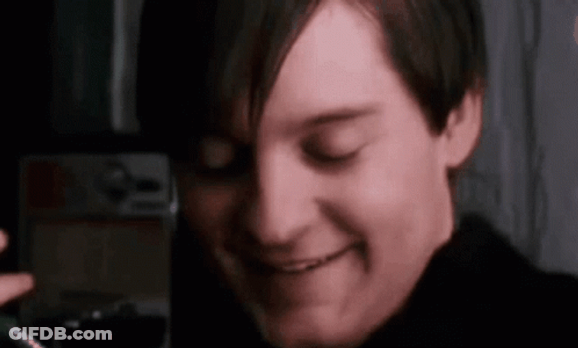 Tobey Maguire Smiling GIF