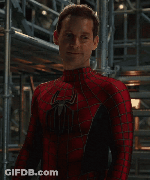 Tobey Maguire Smiling Spider-Man GIF