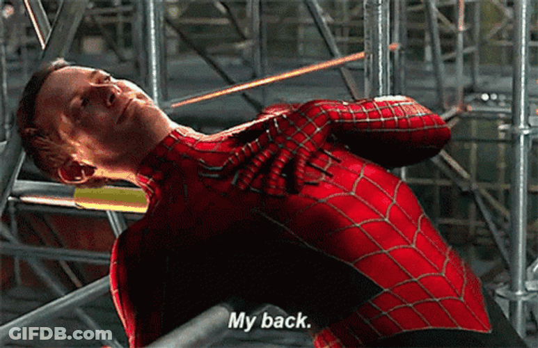 Tobey Maguire Spiderman Back Pain GIF
