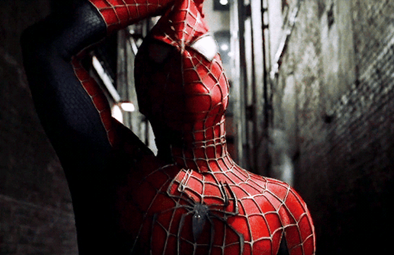 Tobey Maguire Taking Off Mask GIF
