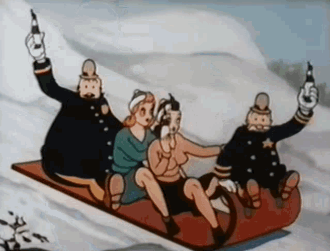 Toboggan Sled Down Mountain GIF