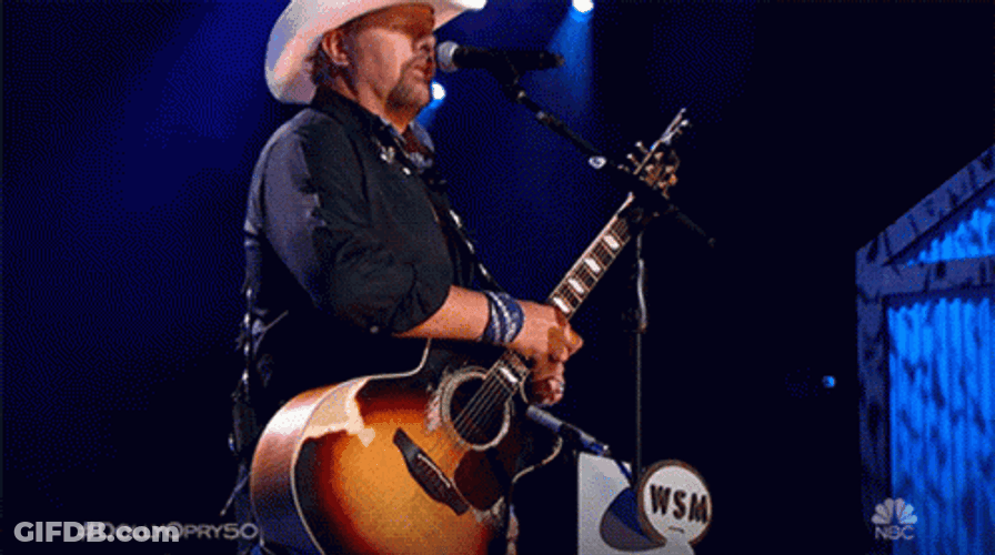Toby Keith Raised The Guitar GIF