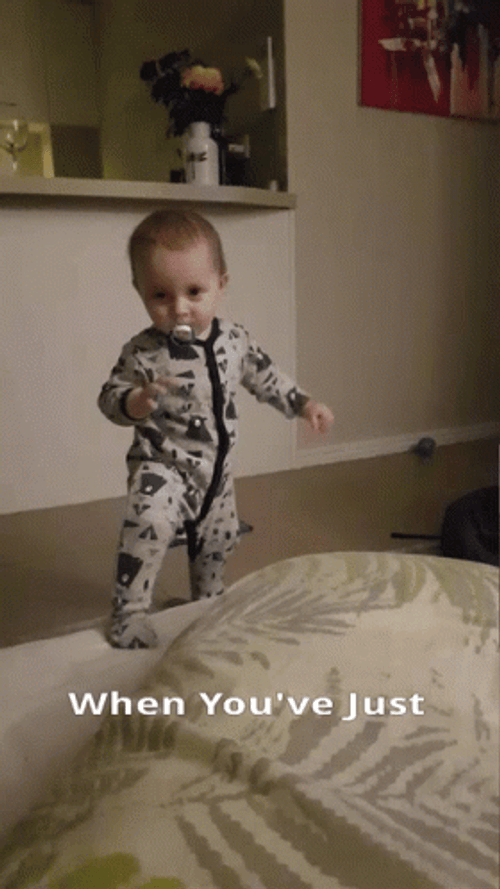 Today Drained Me Baby Tumbling Into Bed GIF