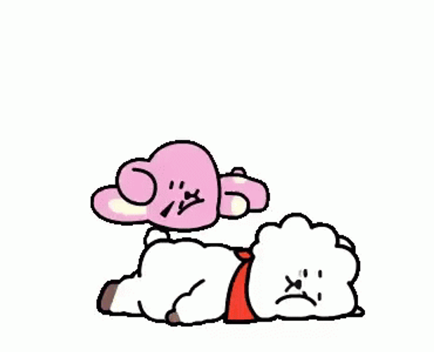 Today Drained Me BT21 RJ And Cooky GIF