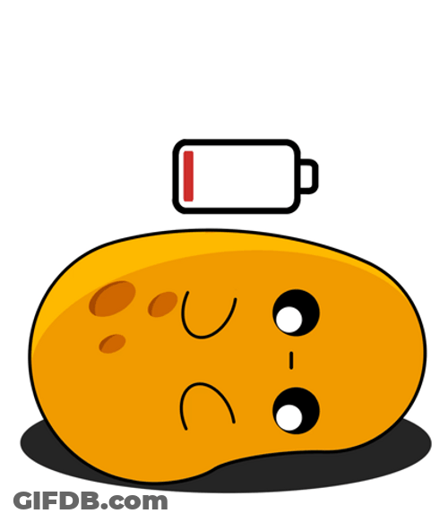 Today Drained Me Lil Potate Low Battery GIF