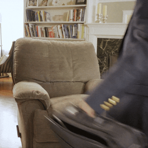 Today Drained Me Man Jumping Onto Couch GIF