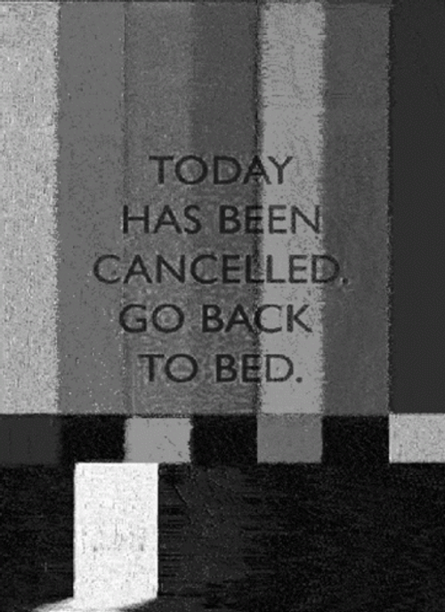 Today Is Cancelled Go Back To Bed GIF
