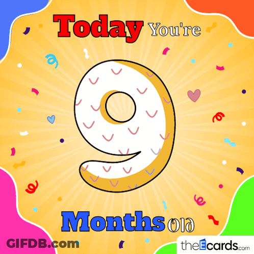 Today You're 9 Months Old Snail On Donut GIF