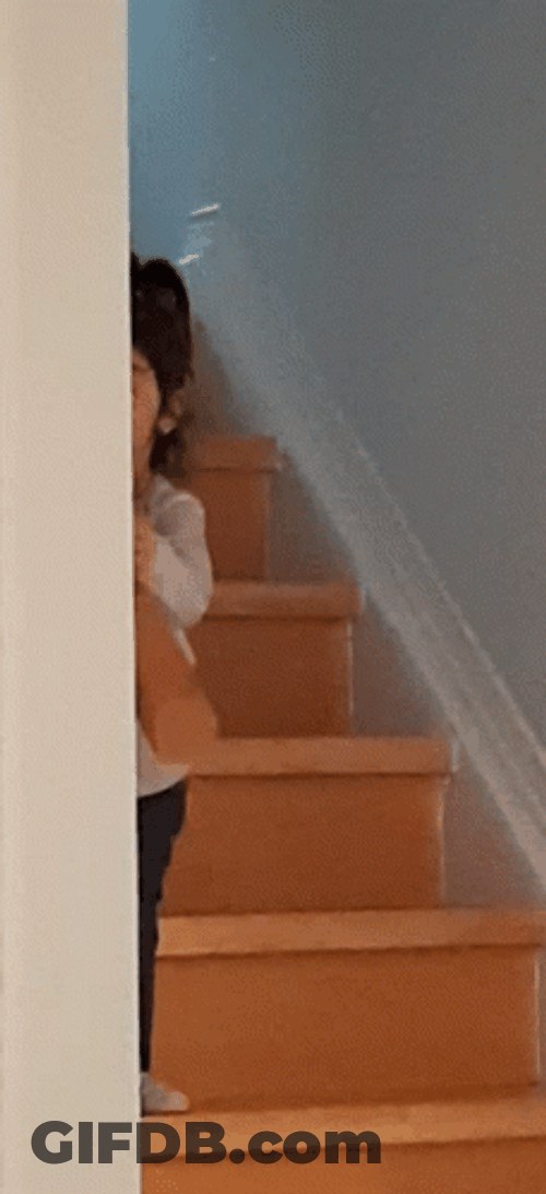 Toddler Girl Trying To Hide GIF