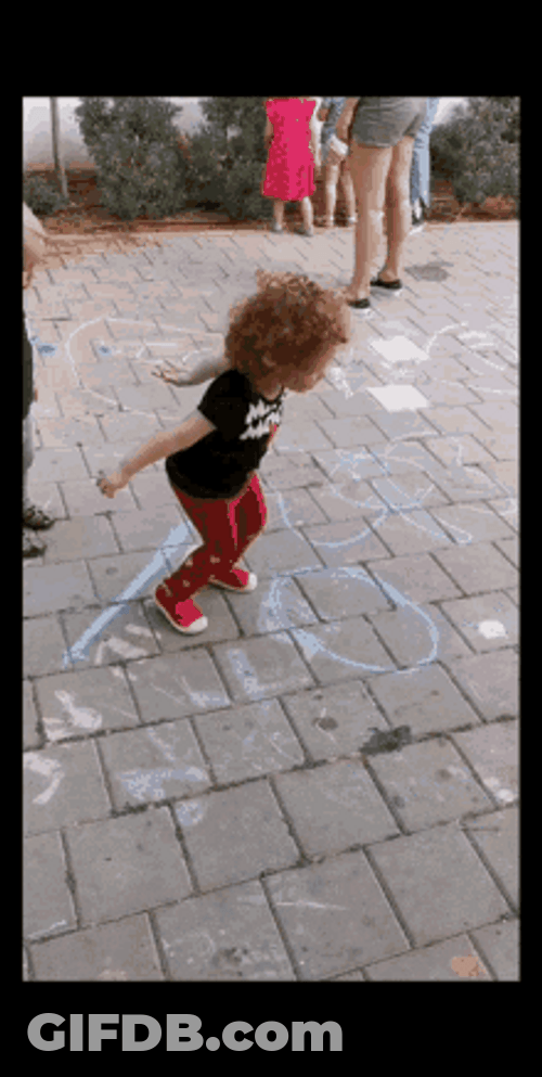 Toddler Jumping On The Ground GIF