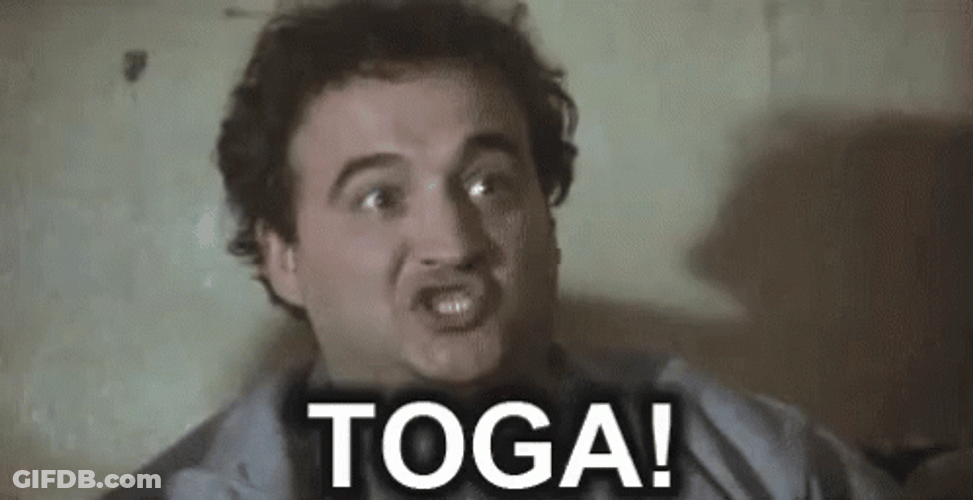 Toga Animal House Shouting GIF