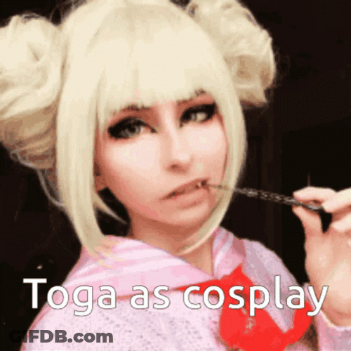Toga Himiko MHA Cosplay Eye Roll GIF