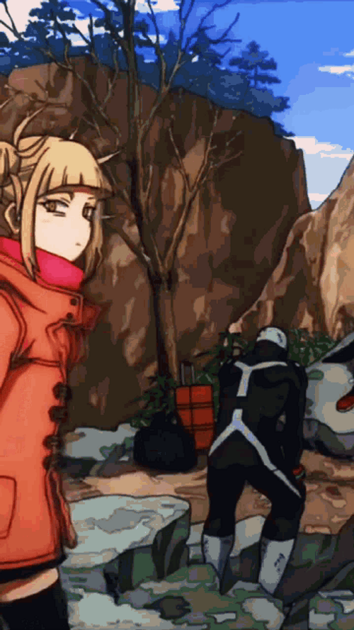 Toga Himiko MHA Villain Hideout Skipping Walking GIF