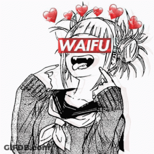 Toga Himiko MHA Waifu Sticker Hearts GIF