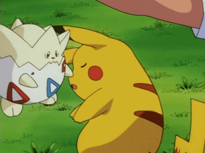 Togepi Waking Up Sleeping Cute Pikachu GIF