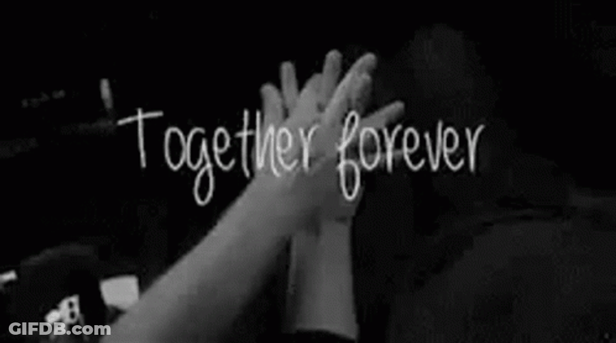 Together Forever Holding Hands Black And White GIF