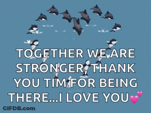 Together We Are Stronger Thank You Tim GIF