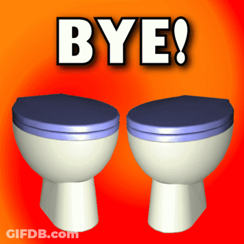 Toilet Cat Ok Bye Bye GIF