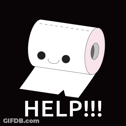 Toilet Paper Smiley Rolling Eyes Help GIF